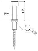 'Handbrause ausziehbar mit Mischventil und Panzerschlauchset 3/8" , 100 % INOX, Hochglanzpoliert